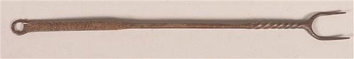 WROUGHT IRON PUNCHED DECORATED FORK