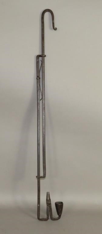 WROUGHT IRON RUSH LAMP CANDLE