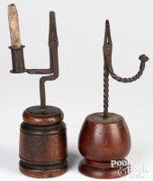 WROUGHT IRON RUSH LIGHT AND CA
