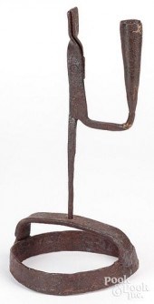 WROUGHT IRON RUSH LIGHT CANDLE