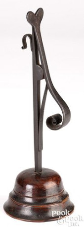 WROUGHT IRON RUSH LIGHT HOLDER