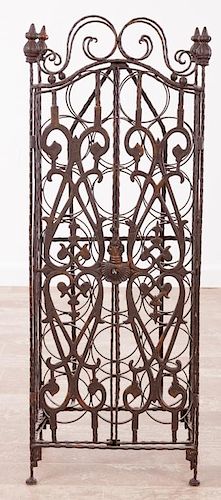 WROUGHT IRON SCROLLED CABINET