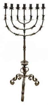 WROUGHT IRON SEVEN-LIGHT FLOOR