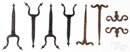 WROUGHT IRON STRAP HINGES AND RAM'S