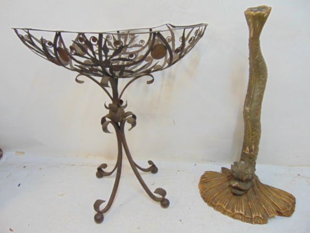 WROUGHT IRON TABLE BASE &