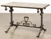 WROUGHT IRON TILE TOP TABLEWro