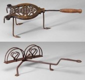Wrought iron toaster, trivet: