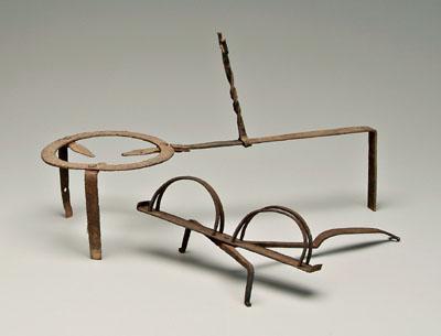 Wrought iron toaster, trivet: