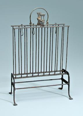 Wrought iron toasting rack, one
