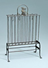 Wrought iron toasting rack, on