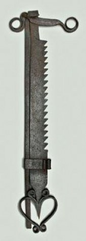 Wrought iron trammel, adjustab