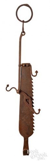WROUGHT IRON TRAMMEL, DATED 17