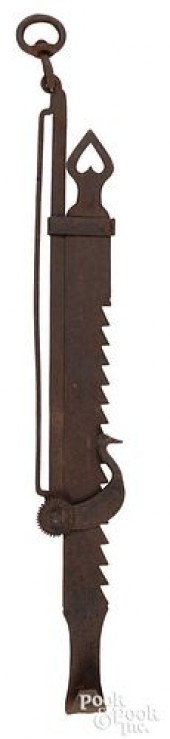 WROUGHT IRON TRAMMEL, DATED 18