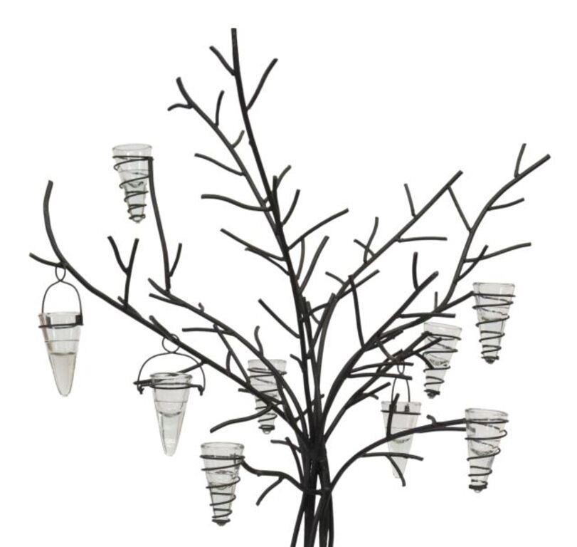WROUGHT IRON TREE-FORM CANDLE