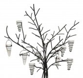WROUGHT IRON TREE-FORM CANDLE