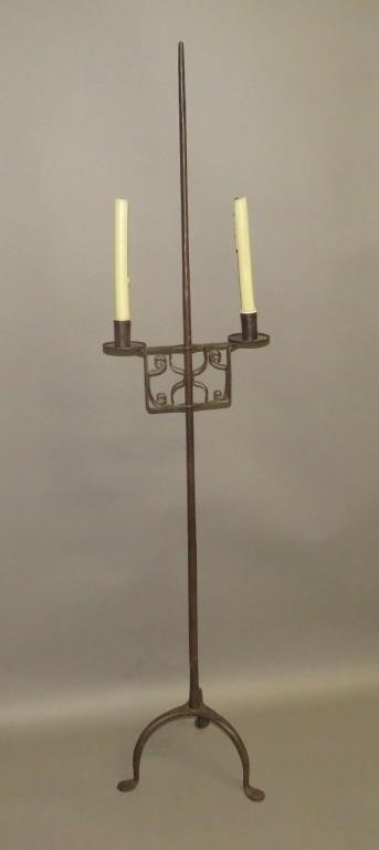 WROUGHT IRON TWO CANDLE FLOOR