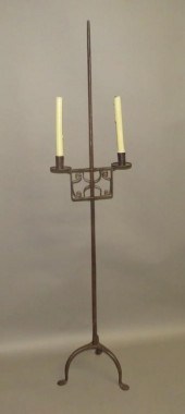 WROUGHT IRON TWO CANDLE FLOOR