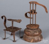 WROUGHT IRON WAX JACK AND PUSH