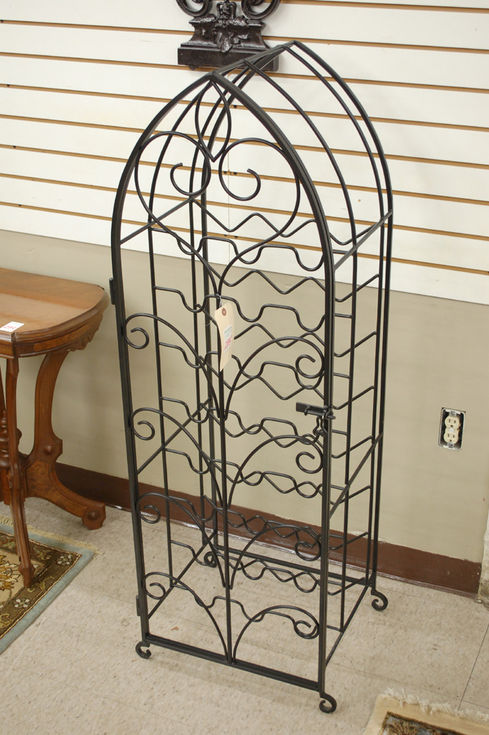 WROUGHT IRON WINE RACK floor