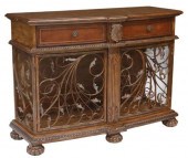 WROUGHT IRON WINE RACK SIDEBOA