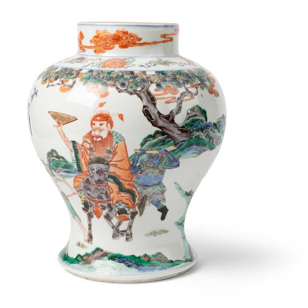 WUCAI 'ZHONG KUI AND SISTER' VASE