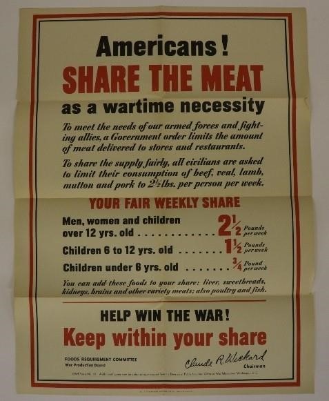 WW II poster 1942, 'Share the Meat'