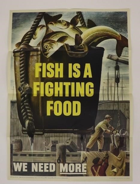 WW II poster 1943, 'Fish is a