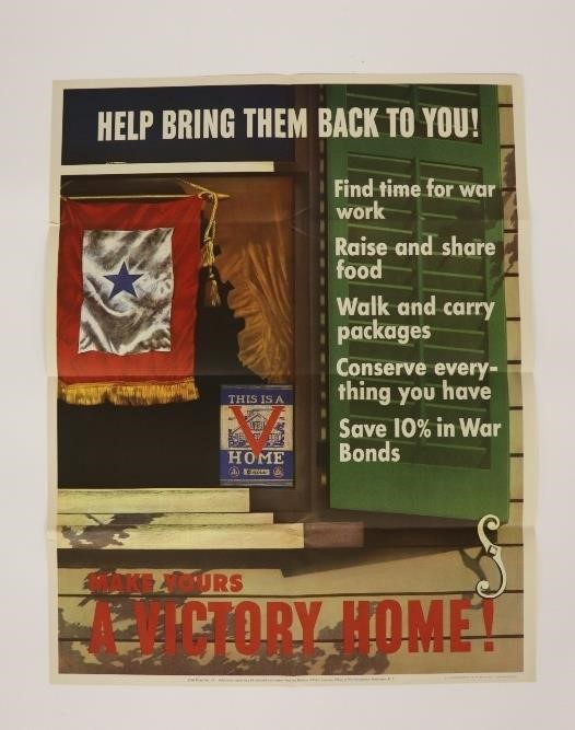 WW II poster 1943, Victory Home 28"