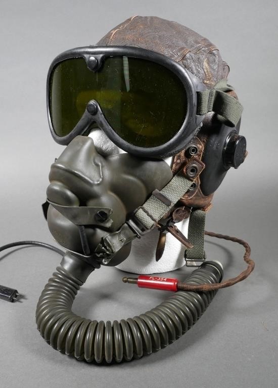 WW2 USAAF PILOT CAP, GOGGLES &