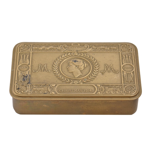 WWI brass Christmas 1914 tin