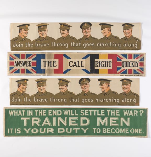 WWI BRITISH SMALL BANNER POSTERS 5"