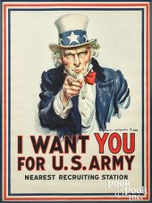 WWI UNCLE SAM RECRUITMENT POST