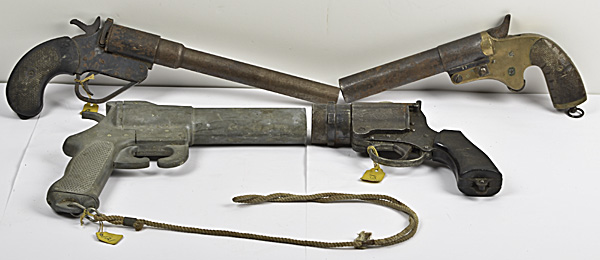 WWI & WWII Flare Guns Lot of Four