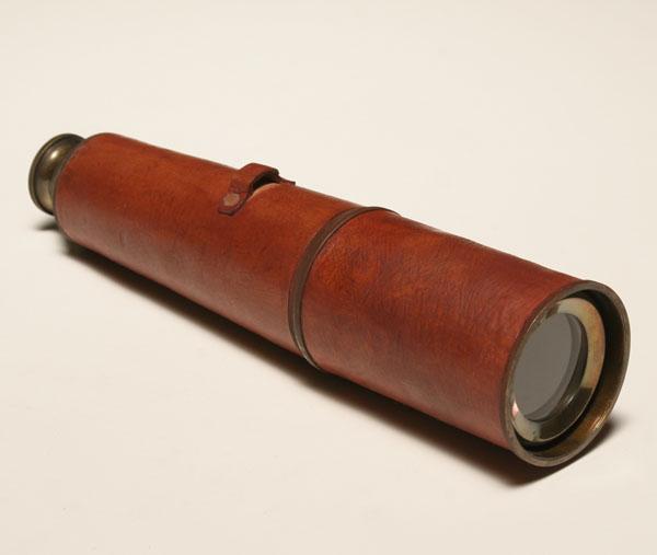 WWII English Navy spyglass; leather