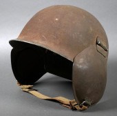 WWII FLAK HELMET W EAR FLAPSU.
