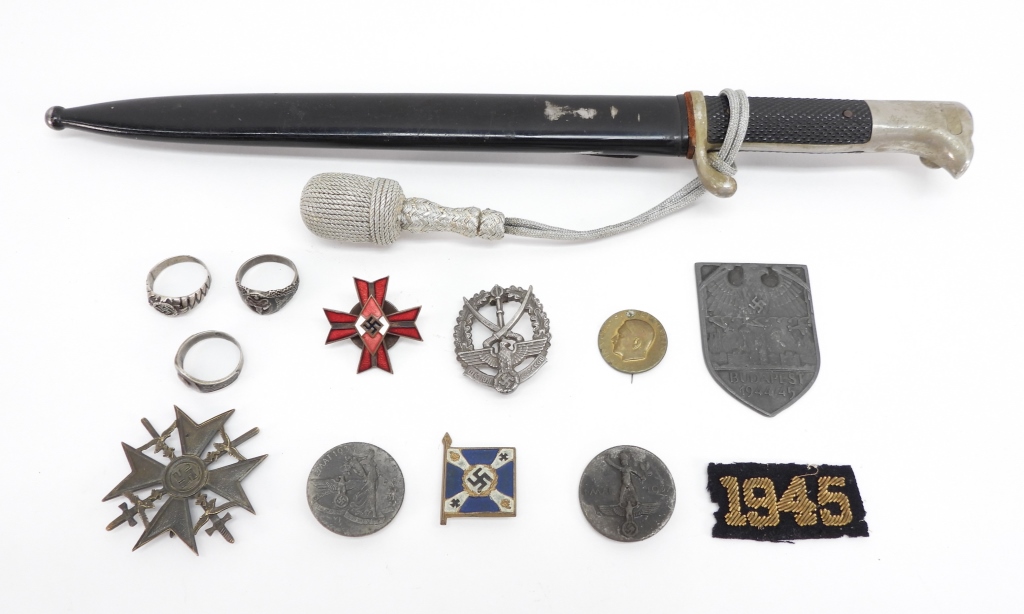 WWII GERMAN DRESS BAYONET, RINGS,