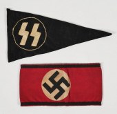 WWII GERMAN SS FLAG & ARMBAND