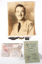 WWII STALAG POW PHOTO, PINS, C