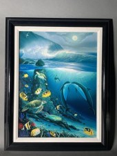 WYLAND FRAMED PRINT ON CANVASC