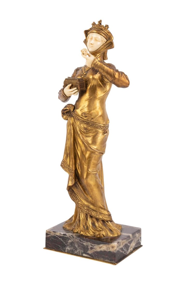 X. RAPHANEL MEDIEVAL LADY BRONZE