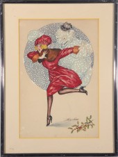 XAVIER SAGER "WOMAN & SNOWMAN"