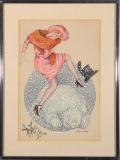 XAVIER SAGER "WOMAN & SNOWMAN"
