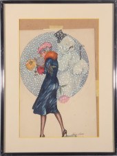 XAVIER SAGER "WOMAN & SNOWMAN"
