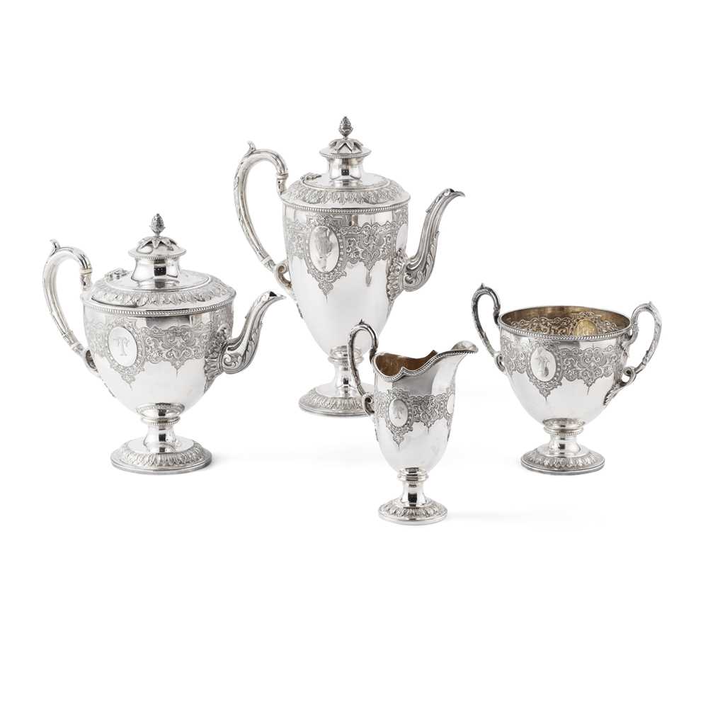 Y A VICTORIAN FOUR-PIECE TEA AND