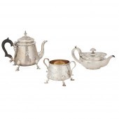 Y AN EDWARDIAN TEAPOT AND TWIN