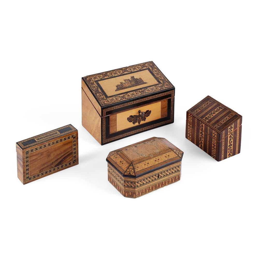 Y FOUR VARIOUS TUNBRIDGE WARE