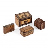 Y FOUR VARIOUS TUNBRIDGE WARE