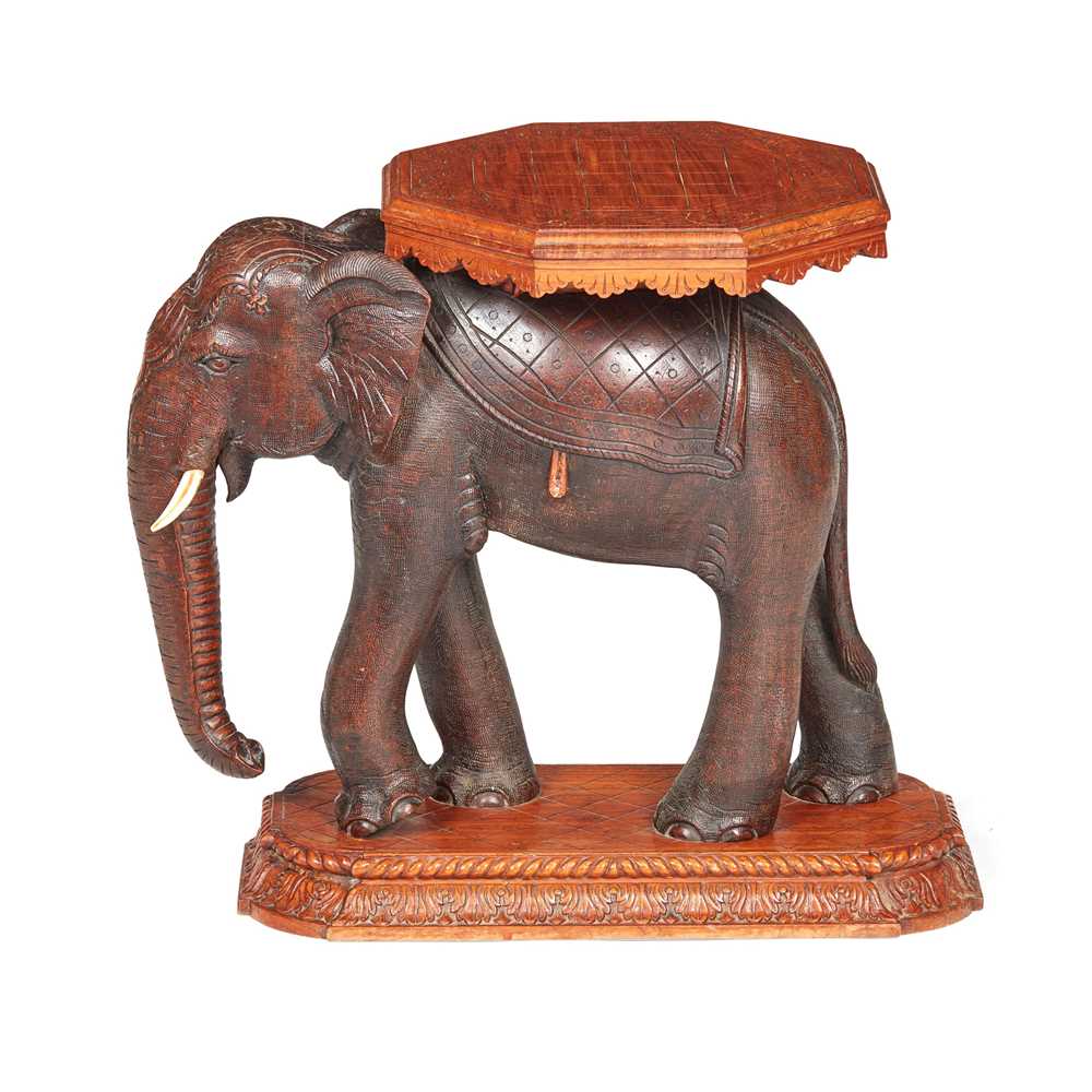 Y INDIAN CARVED HARDWOOD ELEPHANT