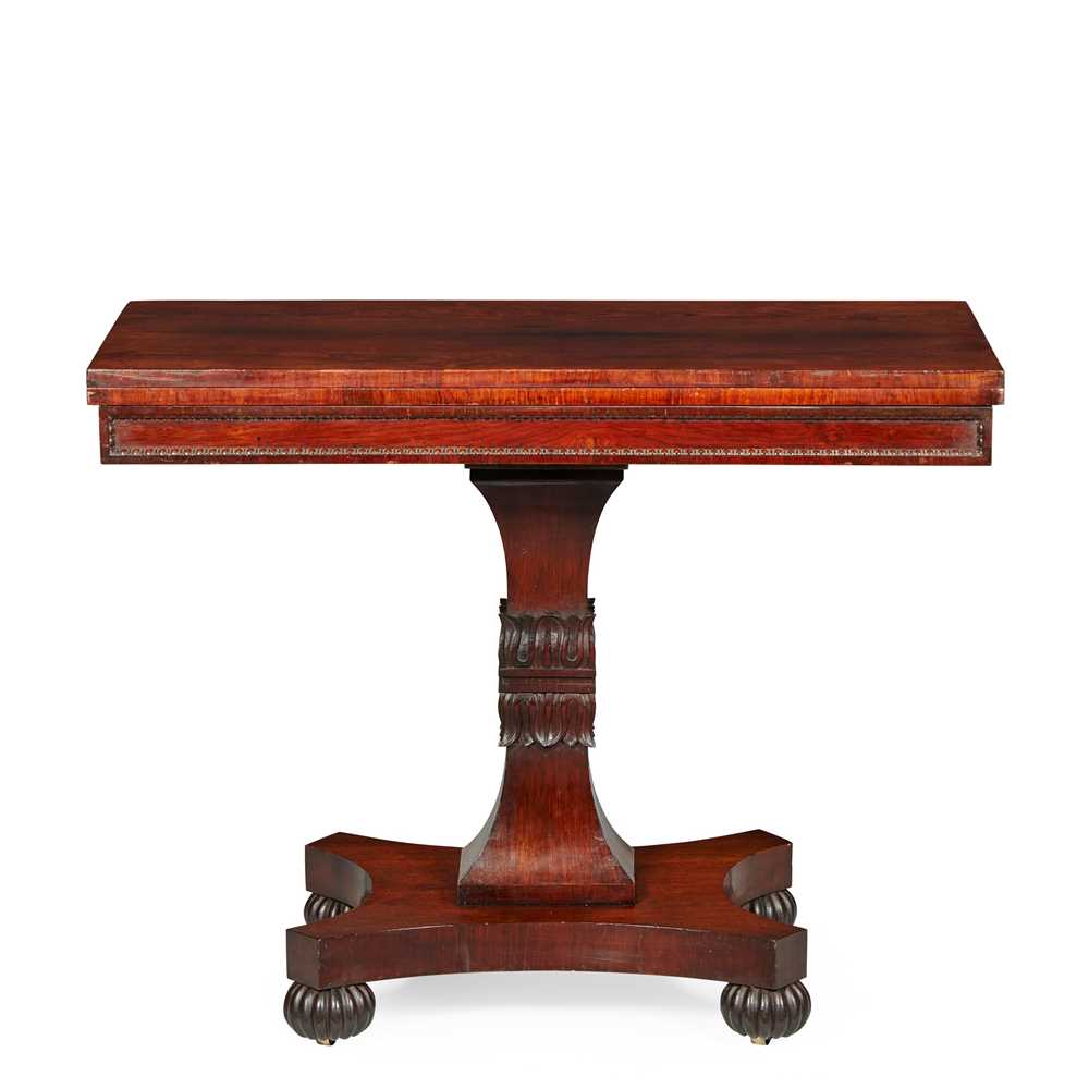 Y REGENCY ROSEWOOD TEA TABLE, IN
