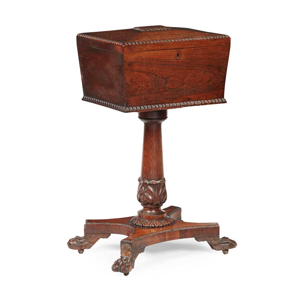 Y REGENCY ROSEWOOD TEAPOY EARLY